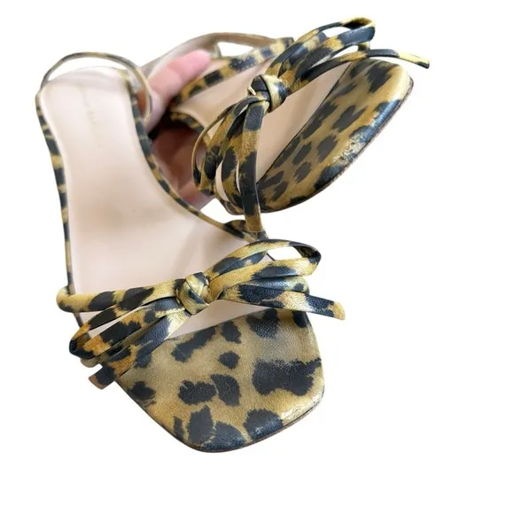 Loeffler Randall Gracie Bow Sandals In Leopard