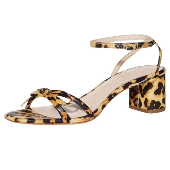 Loeffler Randall Gracie Bow Sandals In Leopard