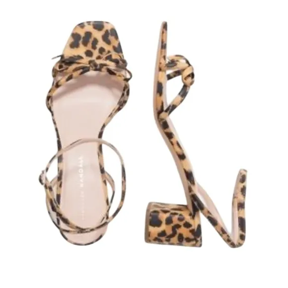 Loeffler Randall Gracie Bow Sandals In Leopard