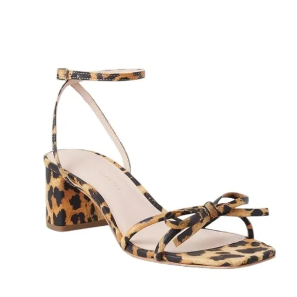 Loeffler Randall Gracie Bow Sandals In Leopard