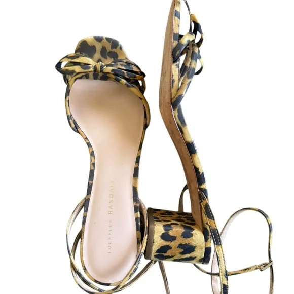 Loeffler Randall Gracie Bow Sandals In Leopard