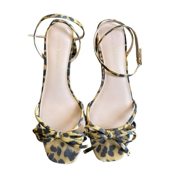 Loeffler Randall Gracie Bow Sandals In Leopard