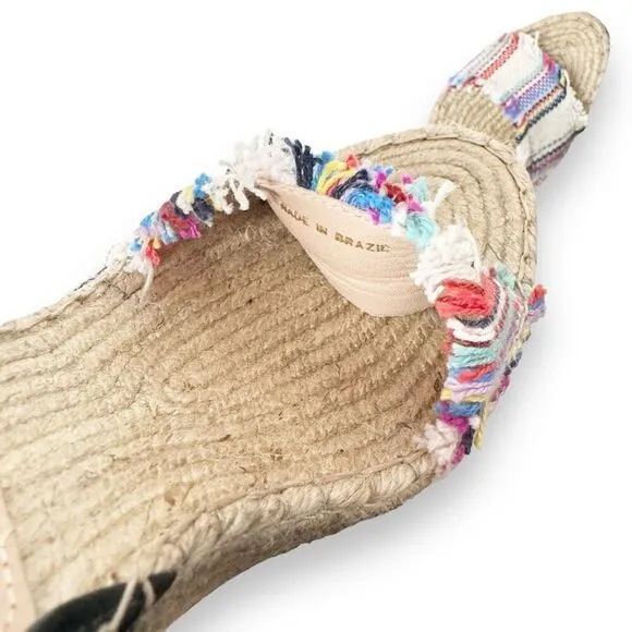 LOEFFLER RANDALL Harper Jute Striped Espadrille Wedge Sandals Women’s Size 7.5 B