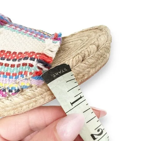 LOEFFLER RANDALL Harper Jute Striped Espadrille Wedge Sandals Women’s Size 7.5 B