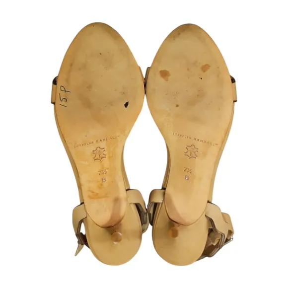 LOEFFLER RANDALL | Leather Scalloped Accent Ankle Strap Sandals in Size US 7.5