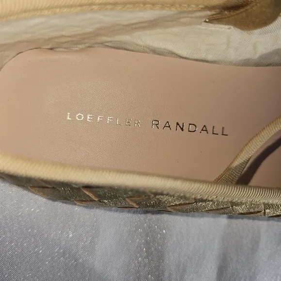 Loeffler Randall Leonie Gold Woven Ballet Flats Sz 7
