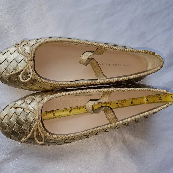 Loeffler Randall Leonie Gold Woven Ballet Flats Sz 7