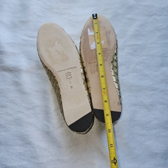 Loeffler Randall Leonie Gold Woven Ballet Flats Sz 7
