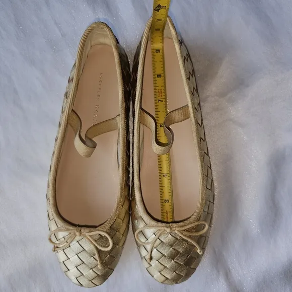 Loeffler Randall Leonie Gold Woven Ballet Flats Sz 7