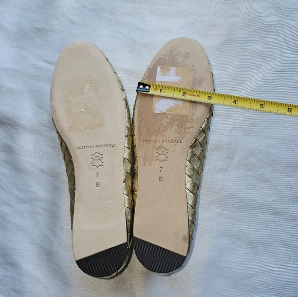 Loeffler Randall Leonie Gold Woven Ballet Flats Sz 7