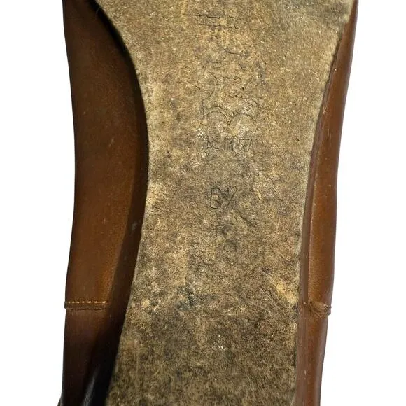 Loeffler Randall Matilde Brown Tall Wedge Boots Knee High Wester Boots Size 6.5