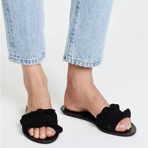 Loeffler Randall NWOT Black Birdie Ruffle Slide