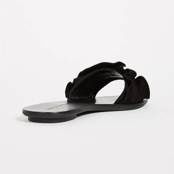 Loeffler Randall NWOT Black Birdie Ruffle Slide