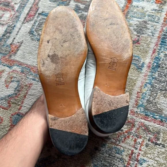 Loewe white Leather Loafers - 11