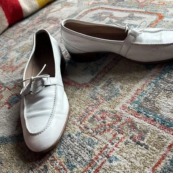 Loewe white Leather Loafers - 11