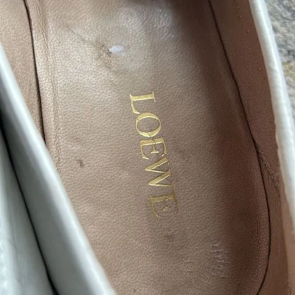 Loewe white Leather Loafers - 11