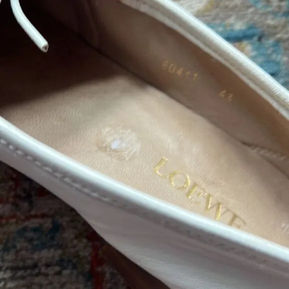 Loewe white Leather Loafers - 11
