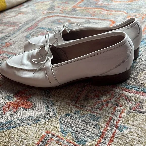 Loewe white Leather Loafers - 11