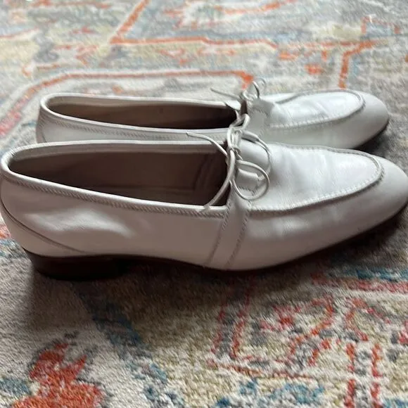Loewe white Leather Loafers - 11