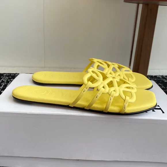 Loewe Yellow Ruffled Sandals