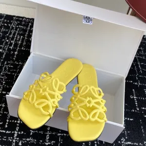 Loewe Yellow Ruffled Sandals