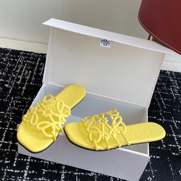 Loewe Yellow Ruffled Sandals