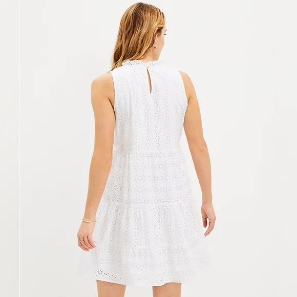 Loft Eyelet Tiered Swing Dress