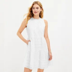Loft Eyelet Tiered Swing Dress