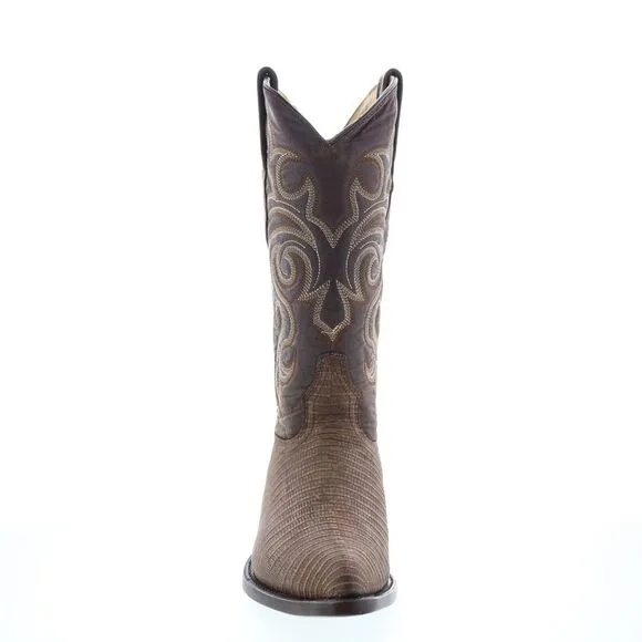 Los Altos Mens J-Toe Teju Lizard Brown Boots (NWT)