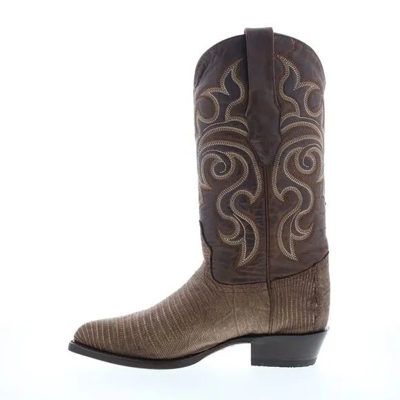 Los Altos Mens J-Toe Teju Lizard Brown Boots (NWT)