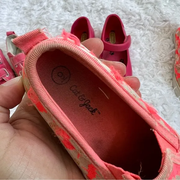 Lot of 3 Toddler Shoes Mini Melissa Cat &amp; Jack Converse Pink Floral Size 9