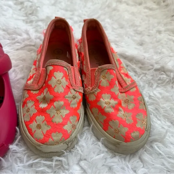 Lot of 3 Toddler Shoes Mini Melissa Cat &amp; Jack Converse Pink Floral Size 9