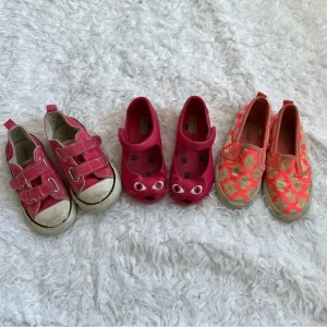 Lot of 3 Toddler Shoes Mini Melissa Cat &amp; Jack Converse Pink Floral Size 9