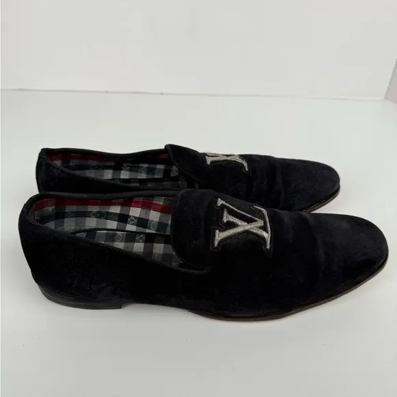Louis Vuitton Black Suede Men's Loafers size 8