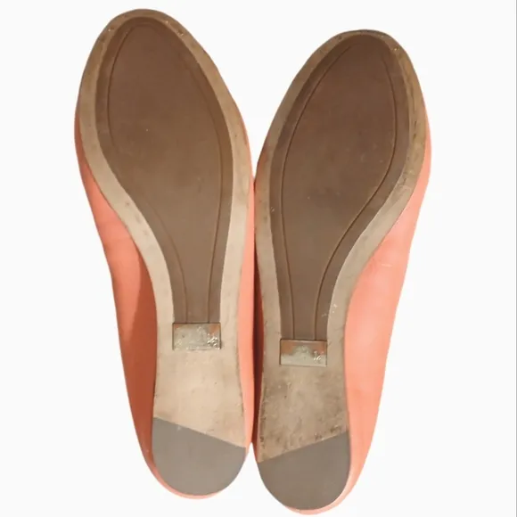 Louise et Cie Peach Ferraria Leather Ballet Flats Bow Size 8.5