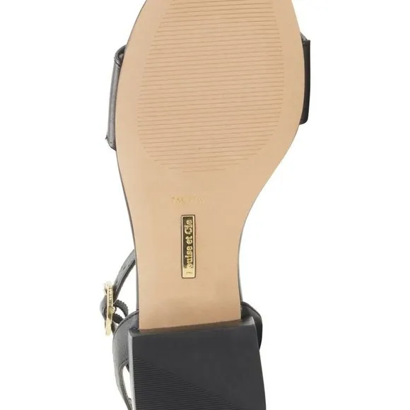 Louise et Cie Women Flat Ankle Strap Sandals Size US 7.5M Black Leather NIB