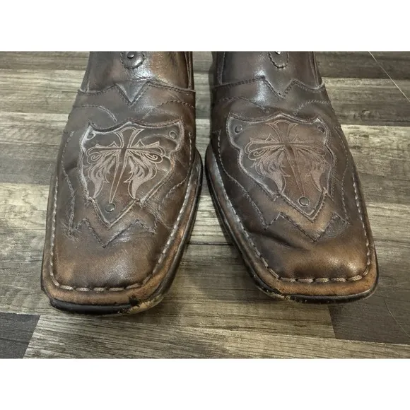 Lounge By Mark Nason  Men's Sz 10 U Rock Brown Studded Cross Dagger Loafer