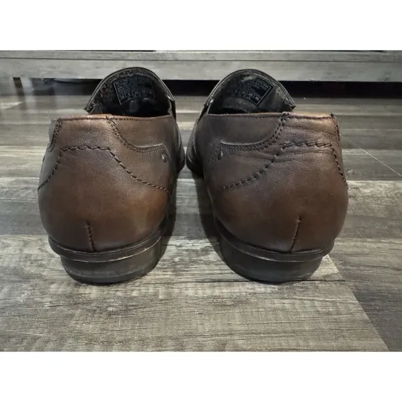 Lounge By Mark Nason  Men's Sz 10 U Rock Brown Studded Cross Dagger Loafer