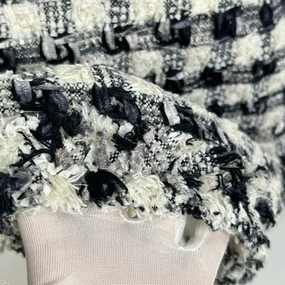 LoveShackFancy - Nate Faux Pearl-embellished Checked Tweed Mini Skirt