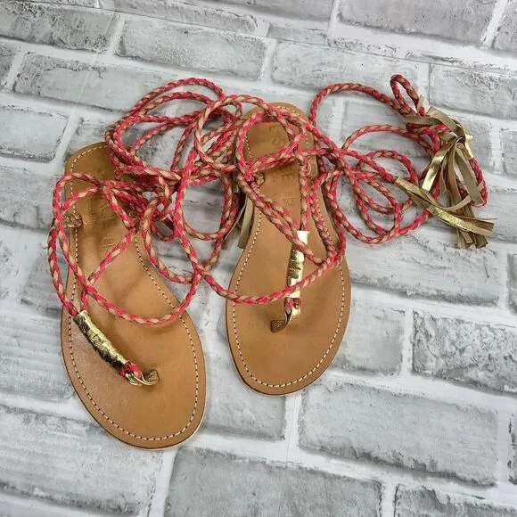 L*Space by Cocobelle Gili Women's Size 7.5 Coral Wrap Gladiator Sandals