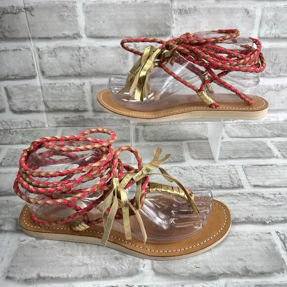 L*Space by Cocobelle Gili Women's Size 7.5 Coral Wrap Gladiator Sandals