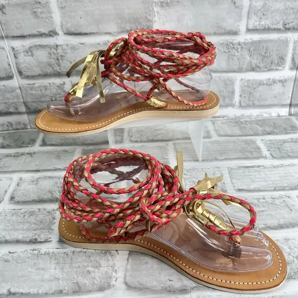 L*Space by Cocobelle Gili Women's Size 7.5 Coral Wrap Gladiator Sandals