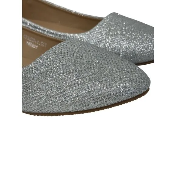 LUCITA / Friendly / Silver / Glittery / Flats / With Pointed Toe Elegant Design