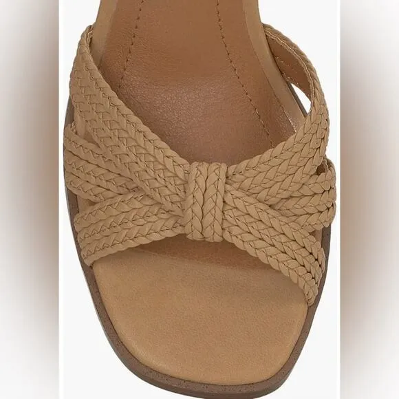 LUCKY BRAND $109 Tan 6.5 7.5 NEW Jathan Braided Leather Bead Detail Sandals