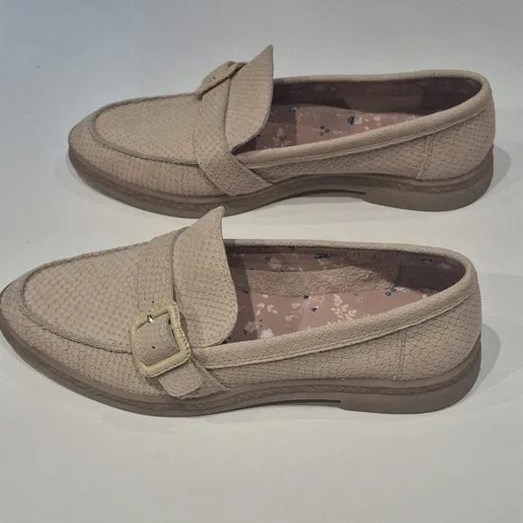 Lucky Brand Women's Tan Leather Buckle Loafer Size US 8 EU 38.5