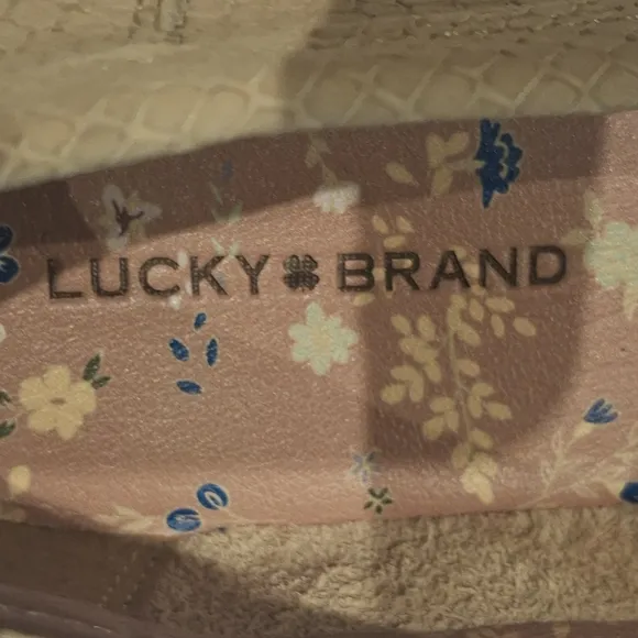 Lucky Brand Women's Tan Leather Buckle Loafer Size US 8 EU 38.5