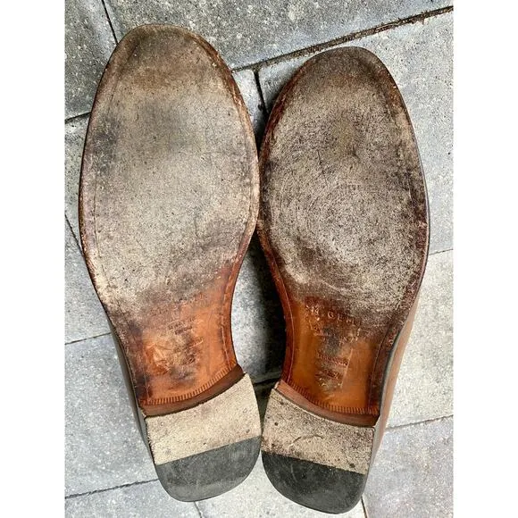 M. GEMI Tassel Loafers Brown Leather 42.5/8.5 men’s Made in Italy