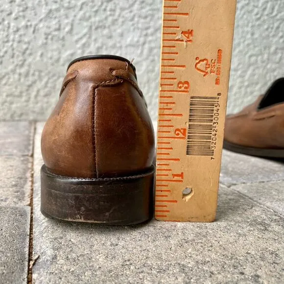 M. GEMI Tassel Loafers Brown Leather 42.5/8.5 men’s Made in Italy