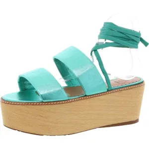 M Missoni Womens Green Wrap Leather Wedge Sandals New