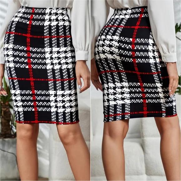 Mad About Plaid Bodycon Skirt